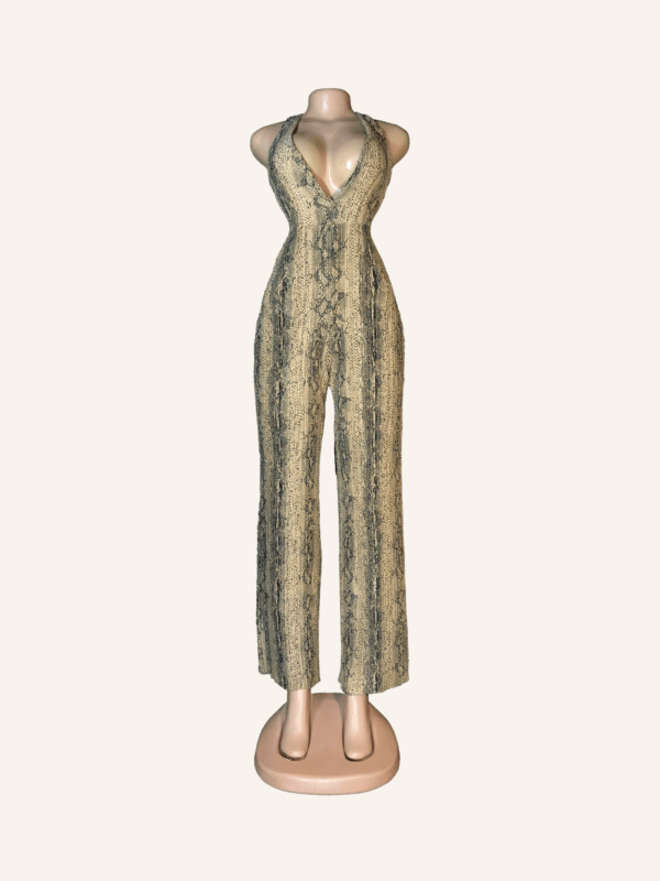 Pretty Little Things Snakeskin-inspired Jumpsuit