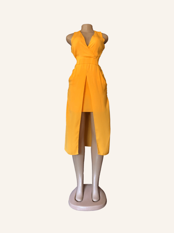 River Island Mustard-yellow Slit Midi Dress