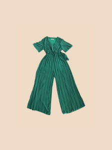 Latino Emerald Pleated Jumpsuit - Image 3