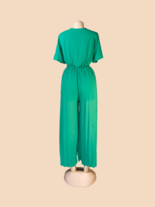 Latino Emerald Pleated Jumpsuit - Image 2