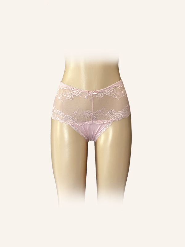 Blush Lace-Trim High-Rise Comfort Briefs