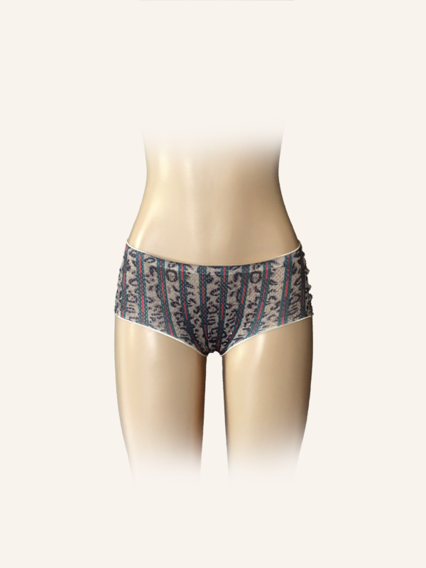 High-Waisted Animal Print Mesh Briefs