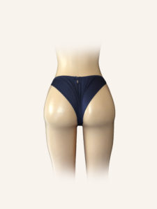 Elegant Navy Lace-Trimmed Bikini Panty - Image 2