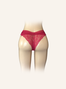 Deep Red Lace Crossover Bikini Panty - Image 2