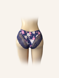 Navy Floral Lace-Trimmed High-Cut Panty - Image 2