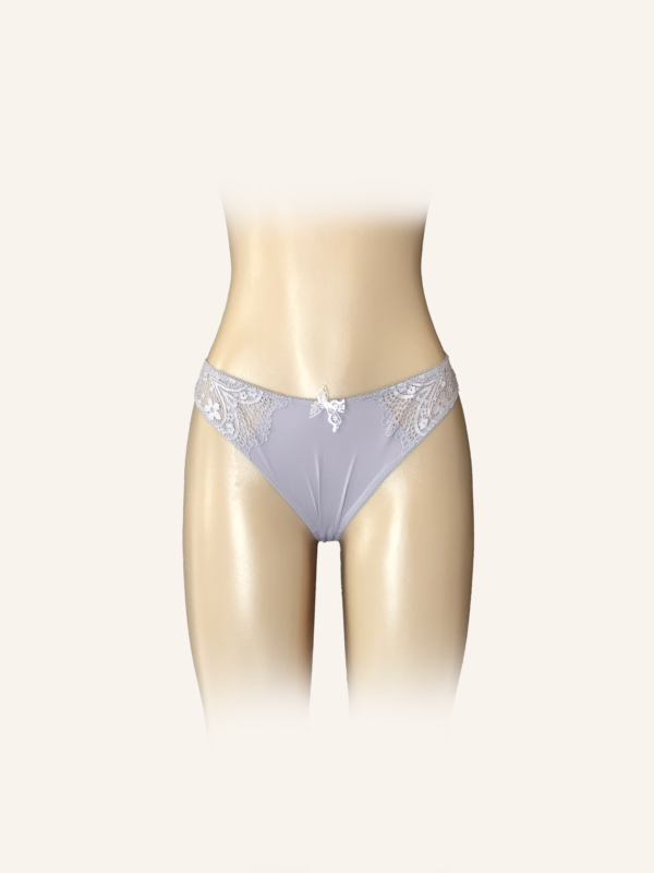 Scalloped Lace Trim Gray Panty