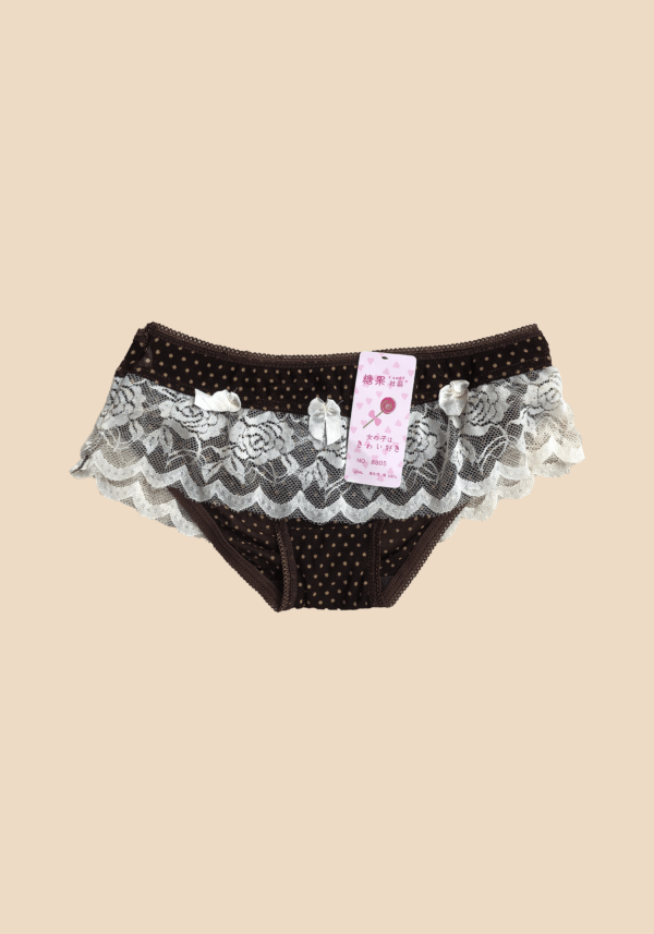 Polka Dot and Lace Frill Bikini Panty