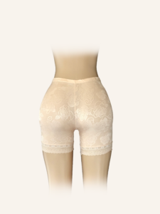 Beige Floral Lace Mid-Thigh Shapewear Shorts - Image 2