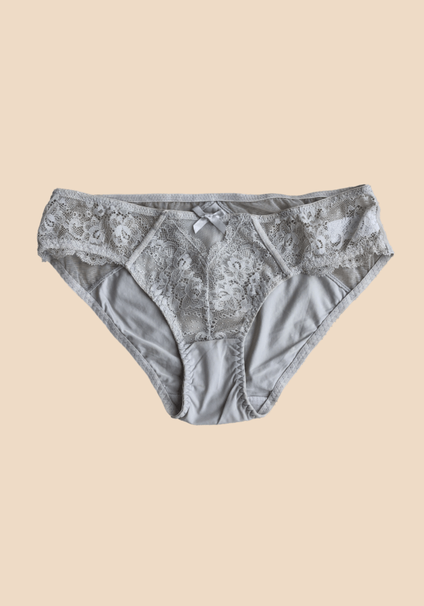 Elegant Lace-Trimmed Gray Panty