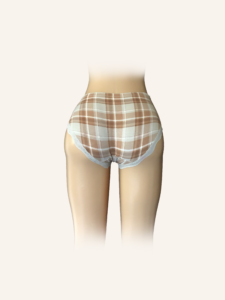 Vintage Plaid Cotton Briefs with Lace Accents - Image 2