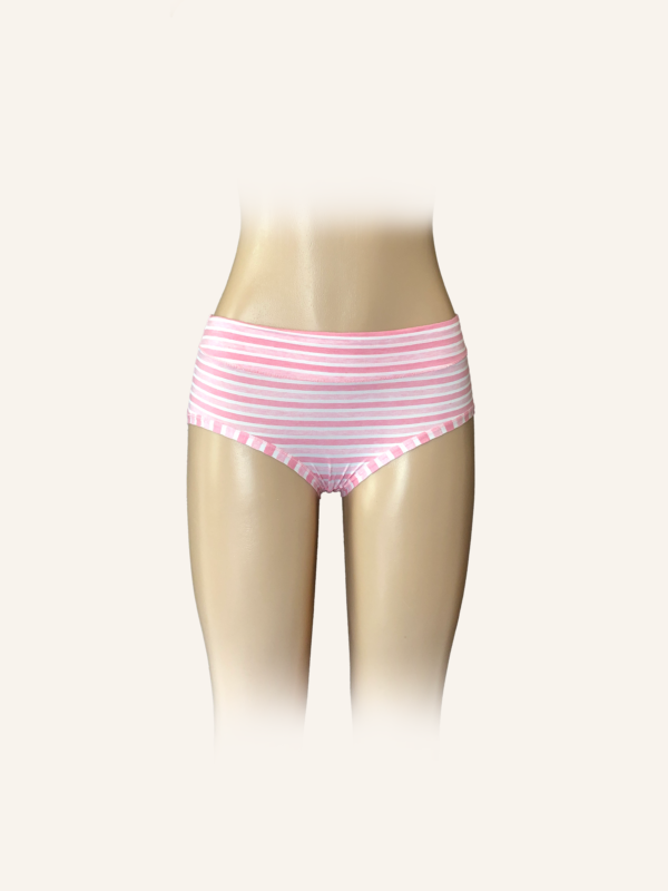 Pink & White Striped High-Waist Briefs